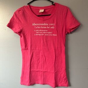 Abercrombie & Fitch Pink Fitted Short Sleeve Tee